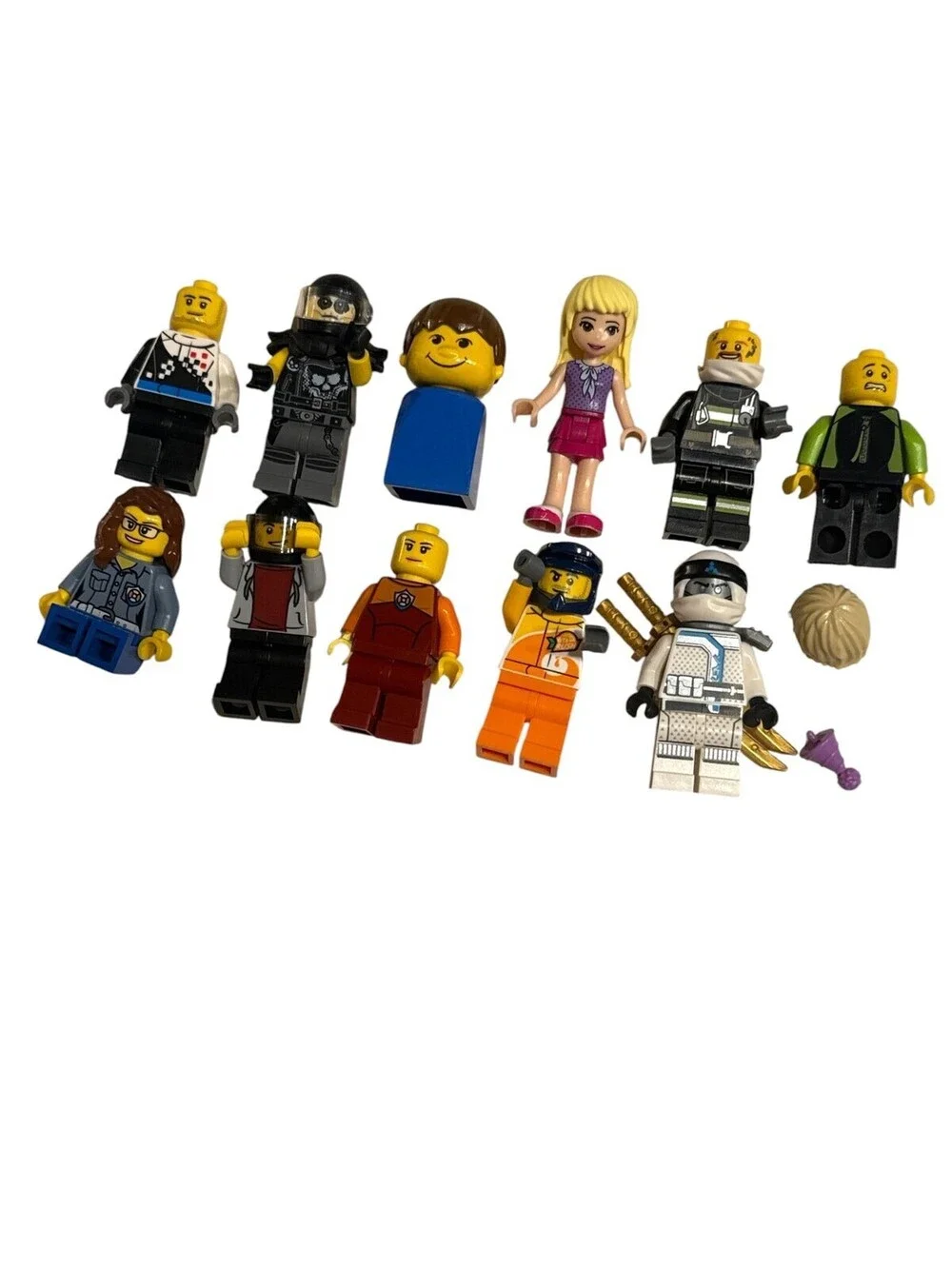 LEGO Minifigure Lot 11 Mixed Assorted Loose Minifigs Accessories Hair Swords